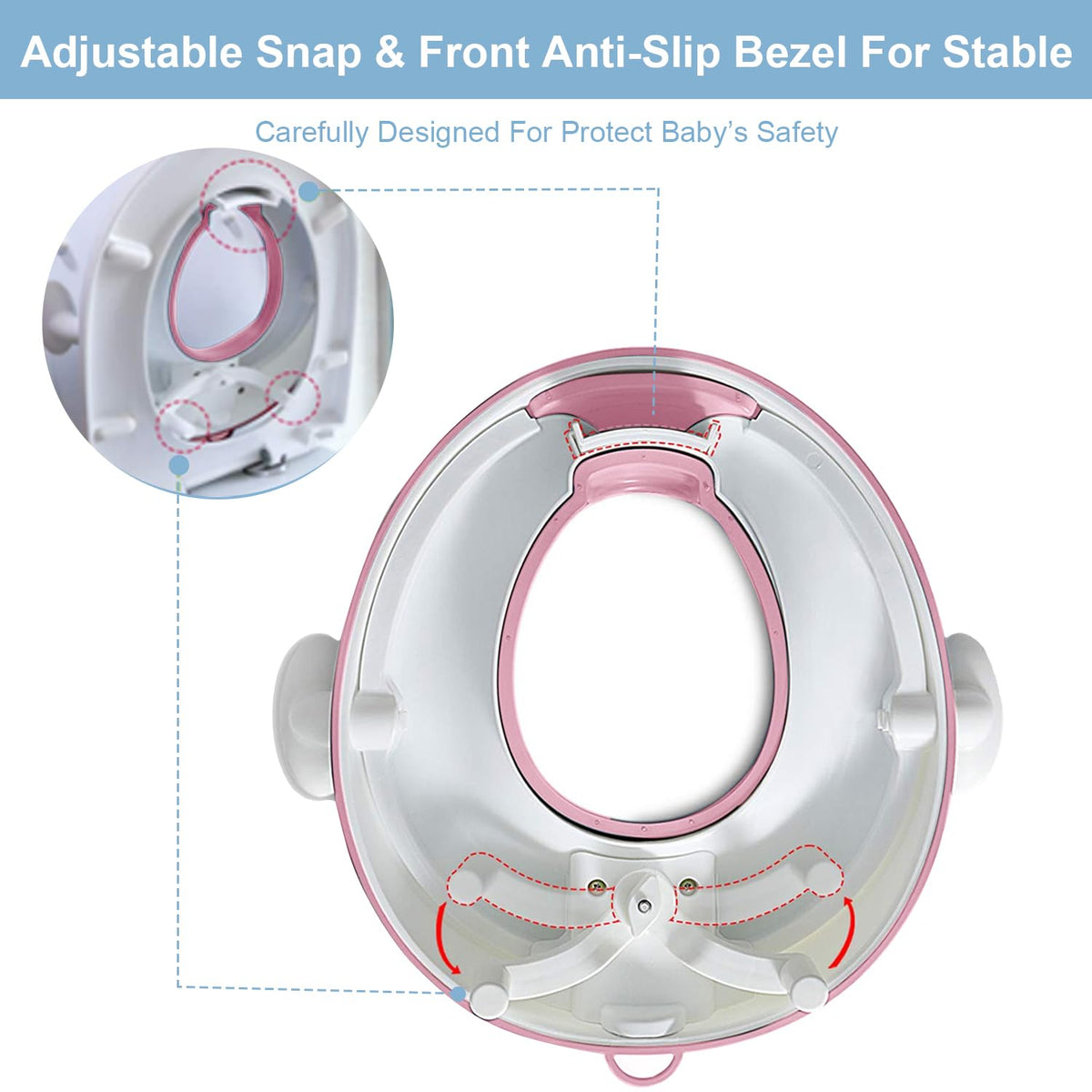 Potty Training Toilet Seat with Cushion, Handles, Splash Guard