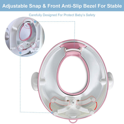 Potty Training Toilet Seat with Cushion, Handles, Splash Guard