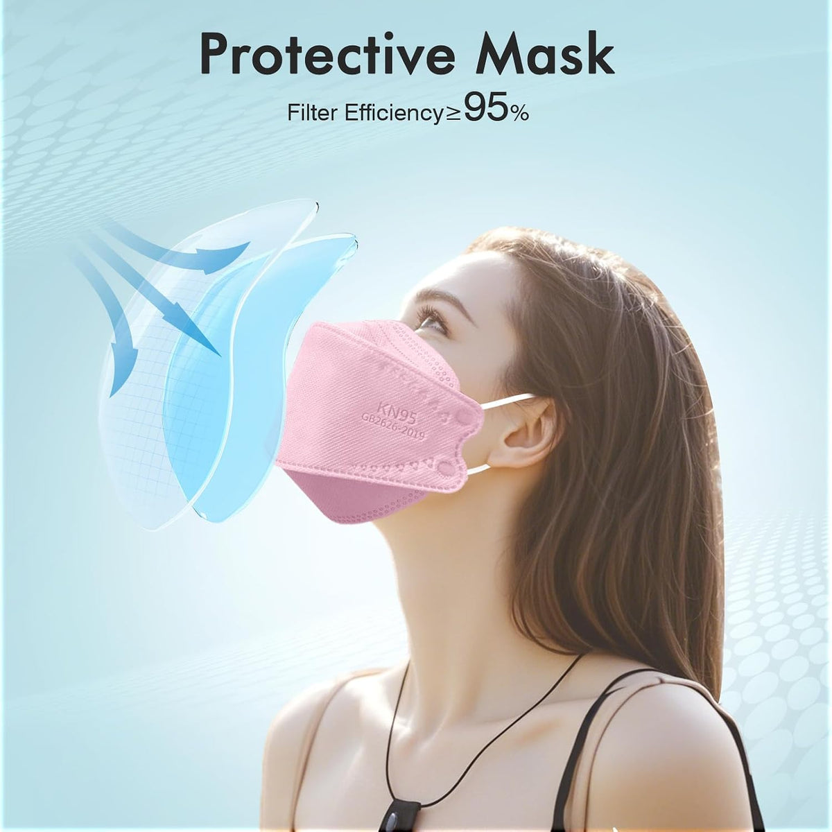 KN95 Face Masks,50 Pack Breathable Dust Safety Mask For Adult, Pink
