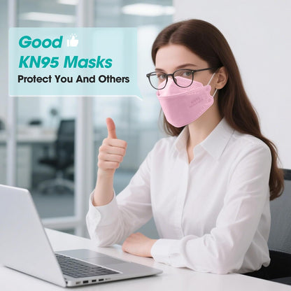 KN95 Face Masks,50 Pack Breathable Dust Safety Mask For Adult, Pink