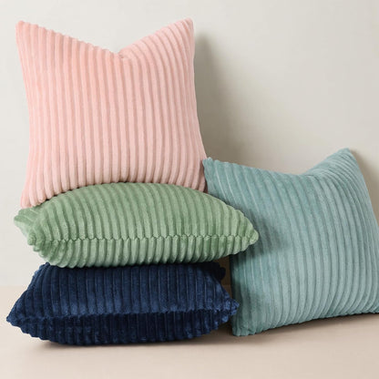 Simmore Fall Soft Pink Flannel Throw Pillow Covers 18X18 Set of 2