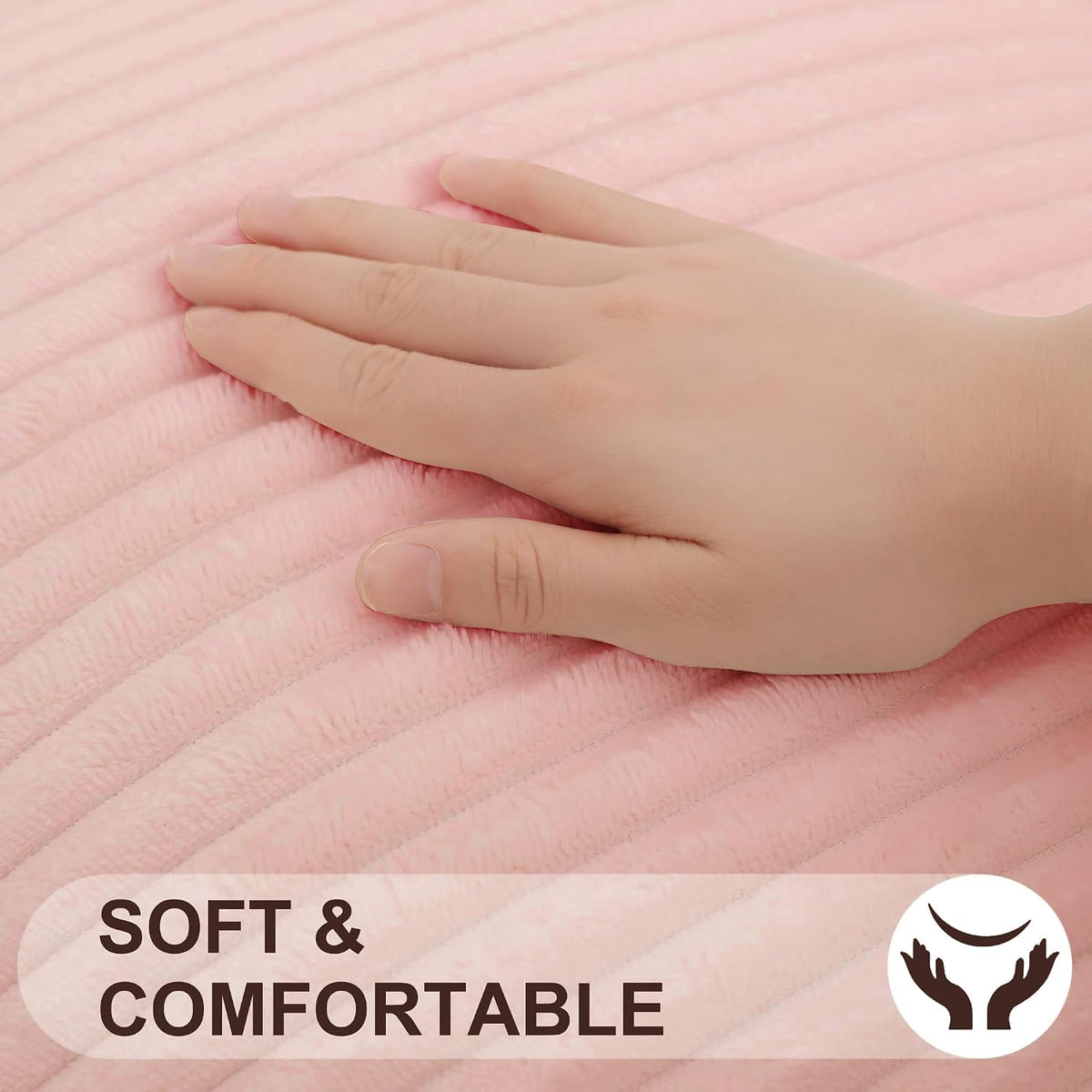 Simmore Fall Soft Pink Flannel Throw Pillow Covers 18X18 Set of 2