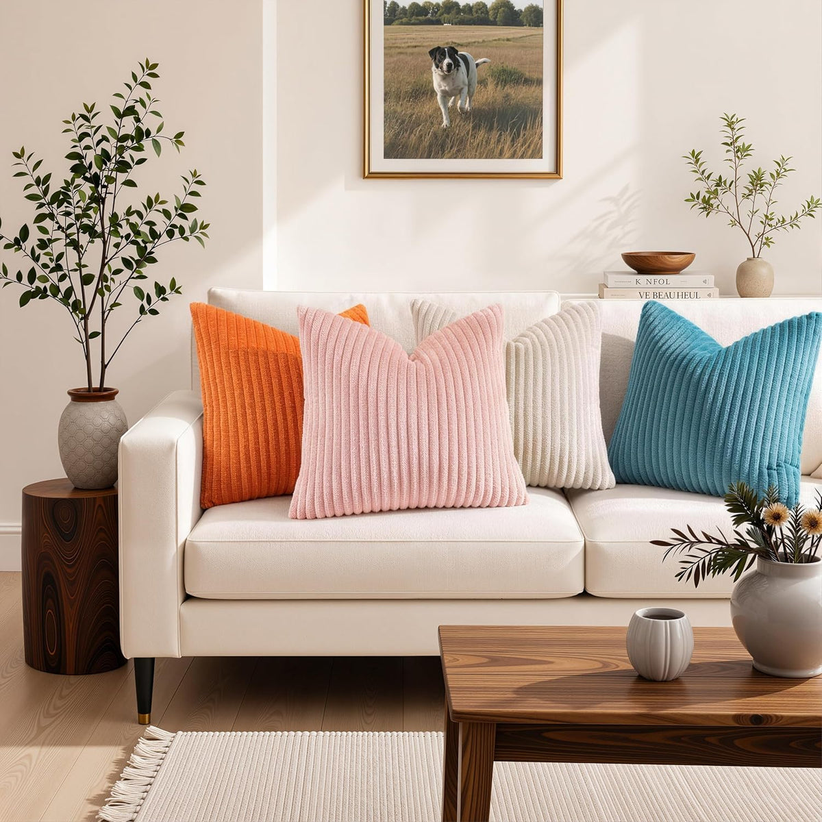 Simmore Fall Soft Pink Flannel Throw Pillow Covers 18X18 Set of 2