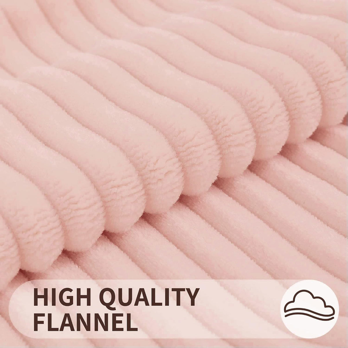 Simmore Fall Soft Pink Flannel Throw Pillow Covers 18X18 Set of 2