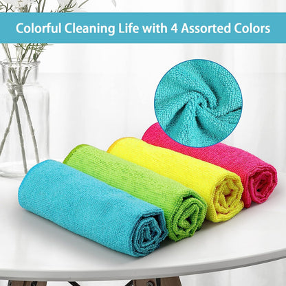 8PK Microfiber Cleaning Cloth, Cleaning Rags for Home, 11.5x11.5in