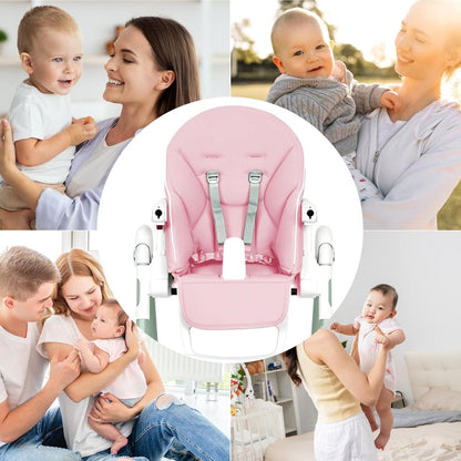 Baoneo High Chair Cushion, Baby Dining Chair Seat Cover, Seat Cushion Breathable Pad, Foldable Baby Highchair Cover, Protects from Spills and Crumbs for Kosmic Jane, Siesta Zero3 (Pink)