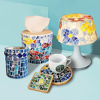1.1lb Irregular Crystal Mosaic Tiles,Small Mosaic Tile DIY Hobbies Children Handmade Crystal Craft for Crafts Bulk DIY Picture Frames Handmade Jewelry Coaster (Pink Series)