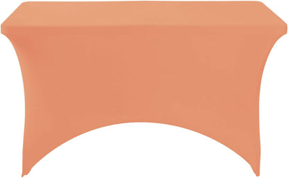 Spandex Table Cover for 4FT or 6ft or 8ft Table Universal Fitted Stretch Tablecloth for Party, Banquet, Wedding and Events-Peach