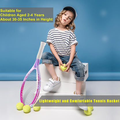17"-25" Kids Tennis Racket for Aged 2-12 Lightweight Youth Tennis Racquet for Girls and Boys Outdoor/Indoor Sports with 1 Non-Slip Grip and 1 Shoulder Strap Bag Easy Carry