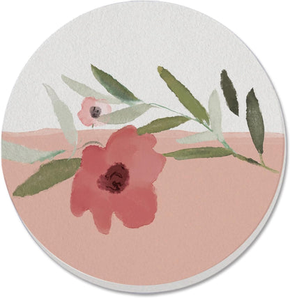 Thirstystone Pink Floral Single Round Absorbent Stone Coaster