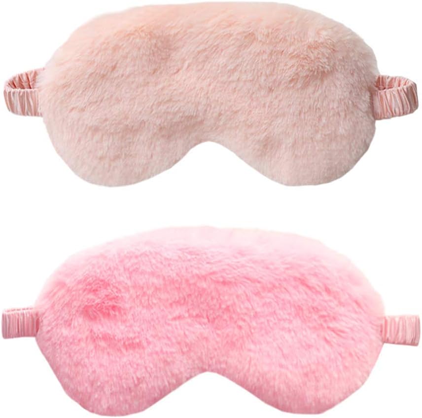 2-Pack, Plush Eye Mask Soft Sleeping Mask Blindfold Eye Cover