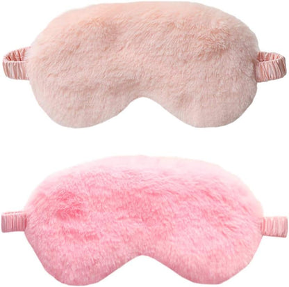 2-Pack, Plush Eye Mask Soft Sleeping Mask Blindfold Eye Cover