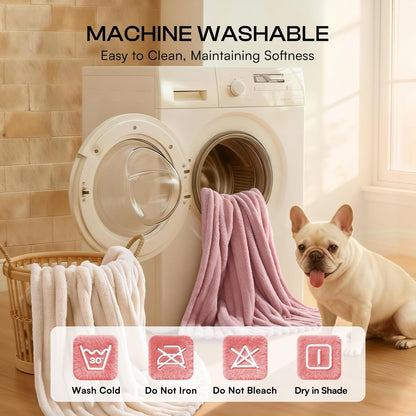 1 Pack 3 Fleece Dog Blanket Soft Warm Cat Beige/Pink/Grey Small
