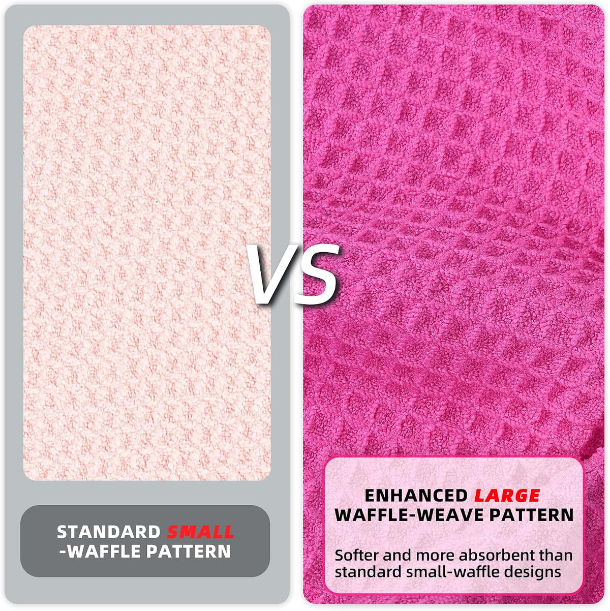 Premium Waffle-Weave Golf Towel | 16" X 24" | Extra Absorbent & Quick-Dry | Ultra-Soft Microfiber | Carabiner Clip | Multi-Color Options | Golf Accessory for Men & Women, Pink C