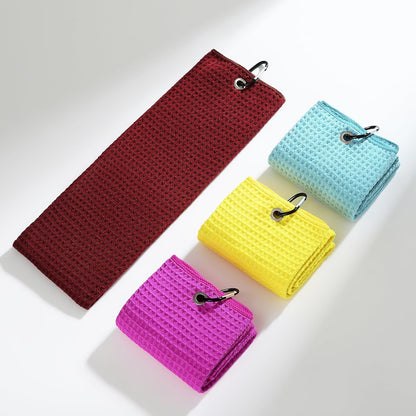 Premium Waffle-Weave Golf Towel | 16" X 24" | Extra Absorbent & Quick-Dry | Ultra-Soft Microfiber | Carabiner Clip | Multi-Color Options | Golf Accessory for Men & Women, Pink C