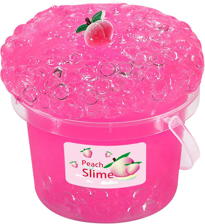 Premade Rose Pink Jelly Cube Glimmer Crunchy Crystal Slime, Includes 4 Sets of Add-ins, Sensory and Tactile Stimulation, Stress Relief, Party Favors for Girls & Boys