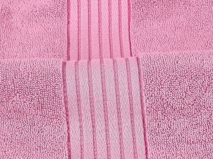 8 Piece Premium Towel Set, 2 Bath 2 Hand 4 Wash, Pink