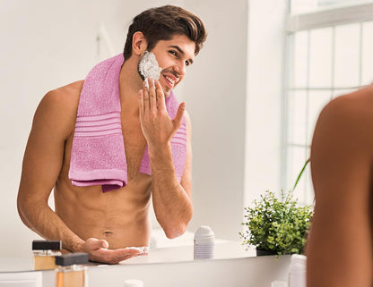 8 Piece Premium Towel Set, 2 Bath 2 Hand 4 Wash, Pink