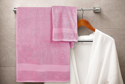 8 Piece Premium Towel Set, 2 Bath 2 Hand 4 Wash, Pink