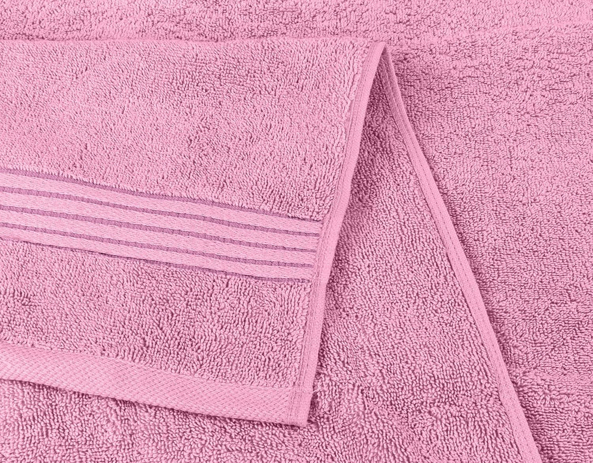 8 Piece Premium Towel Set, 2 Bath 2 Hand 4 Wash, Pink