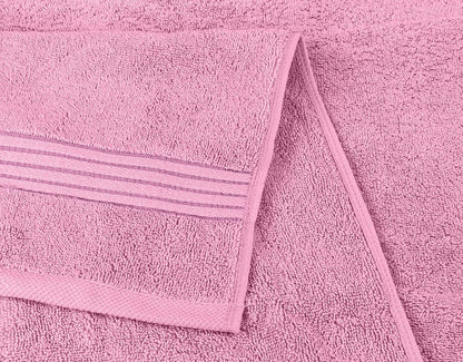 8 Piece Premium Towel Set, 2 Bath 2 Hand 4 Wash, Pink