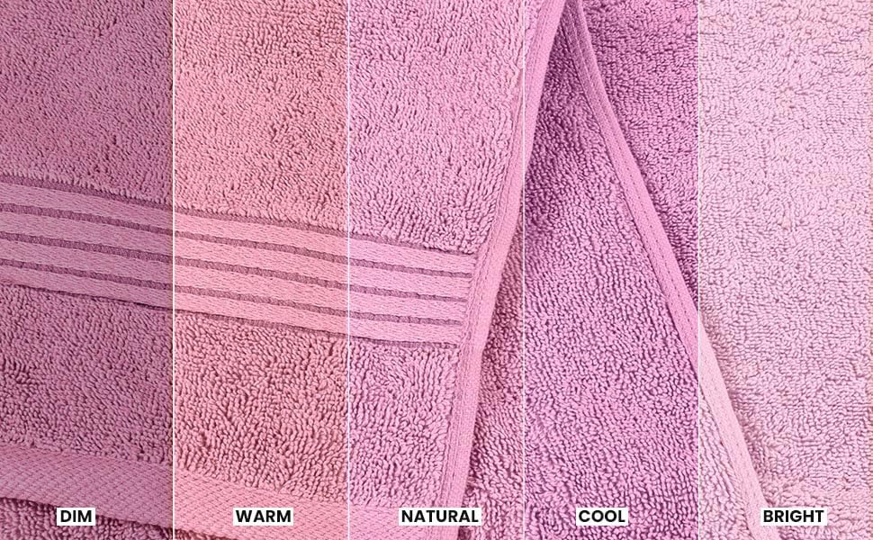 8 Piece Premium Towel Set, 2 Bath 2 Hand 4 Wash, Pink