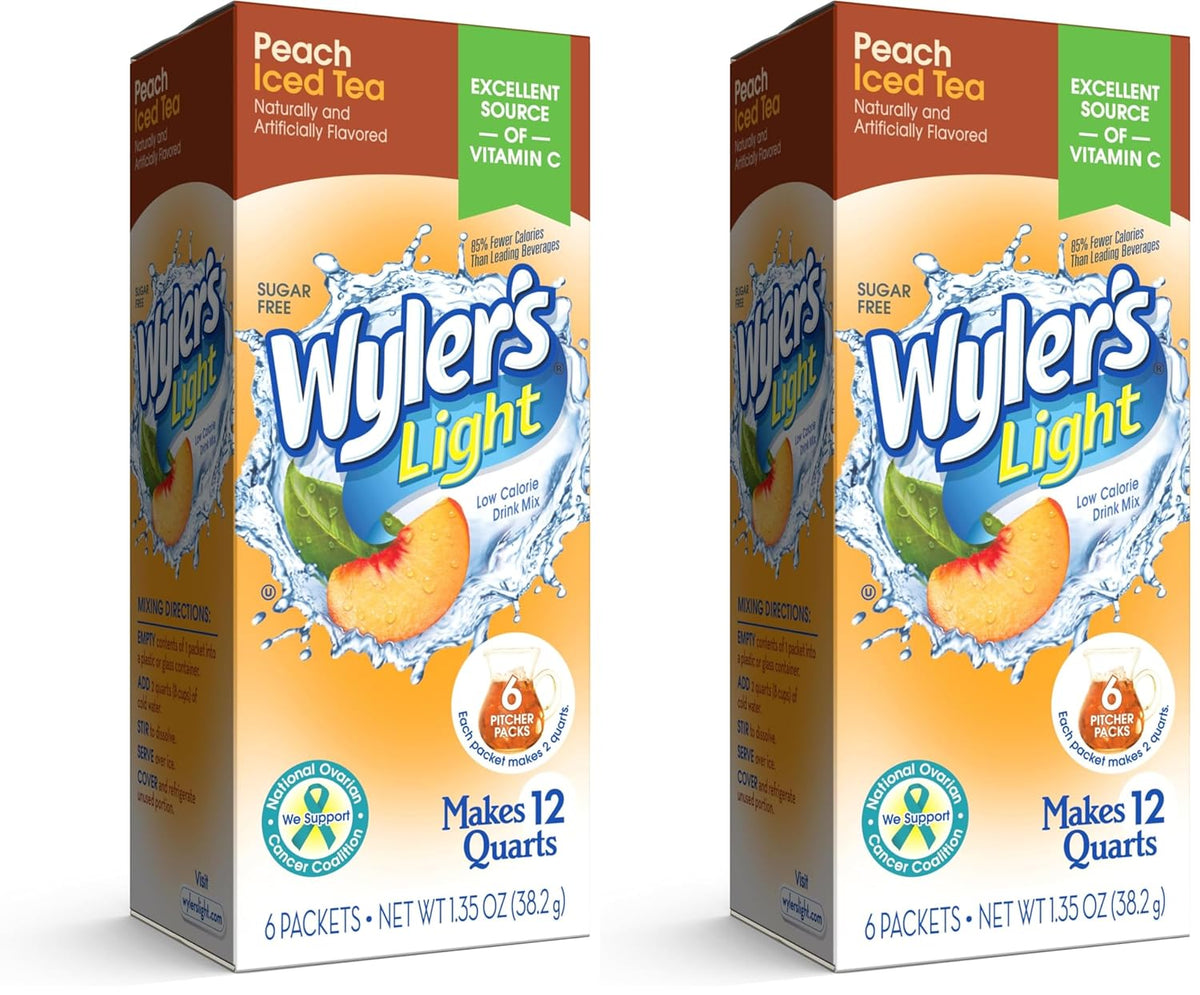 Pitcher Packs, Water Drink Mix,Peach Iced Tea,6 Pitcher Packets (Pack of 2)