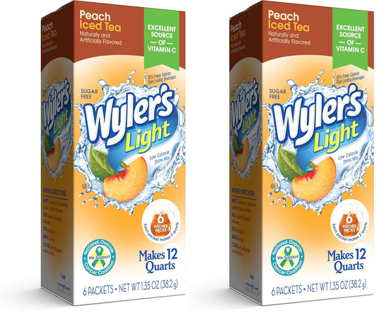 Pitcher Packs, Water Drink Mix,Peach Iced Tea,6 Pitcher Packets (Pack of 2)