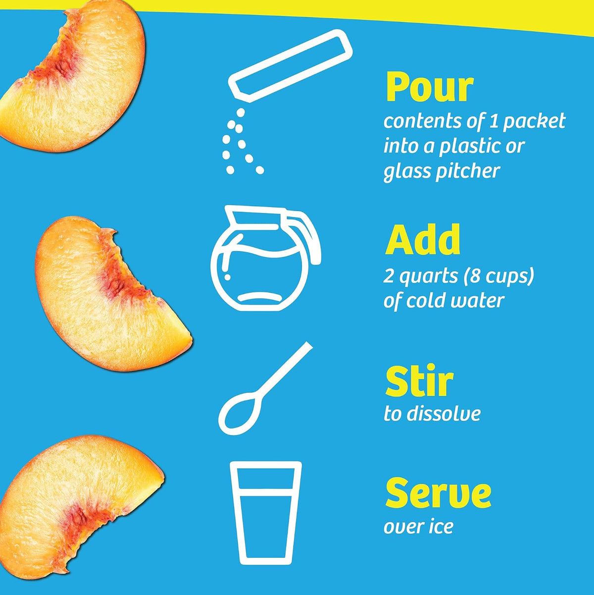 Pitcher Packs, Water Drink Mix,Peach Iced Tea,6 Pitcher Packets (Pack of 2)