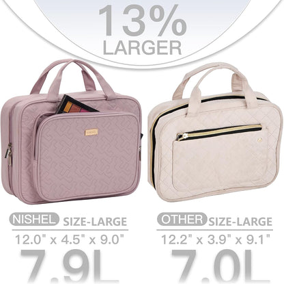 Travel Toiletry Bag for Women Hanging Organizer Makeup Case Pockets