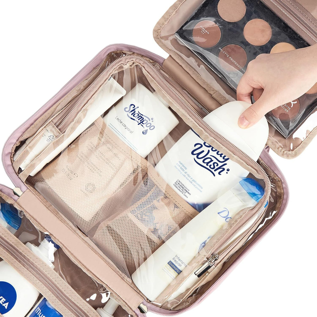 Travel Toiletry Bag for Women Hanging Organizer Makeup Case Pockets