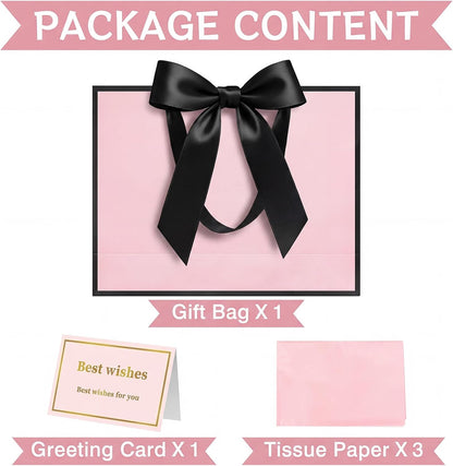 13 Inch Large Pink Gift Bag for Birthday, Baby Shower & Wedding