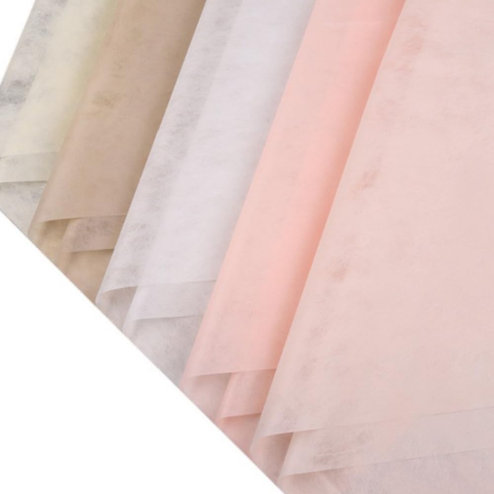 40 Sheet Tissue Paper for Flower Wrapping, Korean Cotton Non-Woven Floral Wrapping Paper, Waterproof Pleated Withdrawable Flower Bouquet Lining Paper (White) 17.7x23.6 Inches