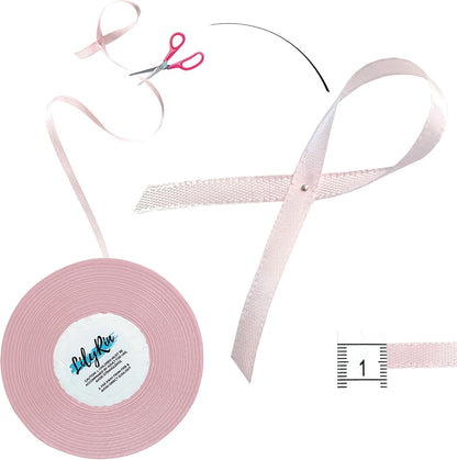 Pale Pink Ribbon 1/4 Inches 36 Yards Satin Roll Perfect for Easter, Scrapbooking, Art, Wedding, Wreath, Baby Shower, Packing Birthday Balloons Hair Wrapping Christmas