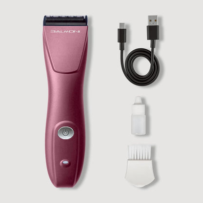 Professional 5-in-1 Cordless Pet Grooming Clipper for Dogs & Cats – Quiet High-Torque Metal Blade Trimmer, Adjustable Length – Metallic Blue (Single-Metallic Pink)