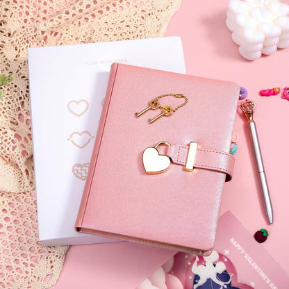 Diary with Lock and Key for Girls Ages 8-12, Pink Cute Locked Journal