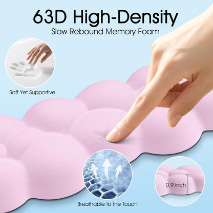 Cloud Wrist Rest Keyboard Cushion and Cloud Mouse Pad, Pink