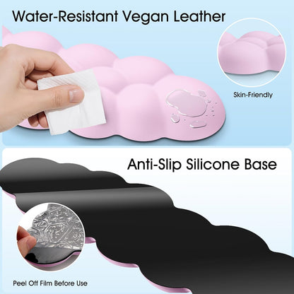 Cloud Wrist Rest Keyboard Cushion and Cloud Mouse Pad, Pink