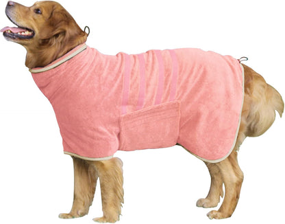 Dog Bathrobe Towel Dog Drying Coat Microfiber Absorbent Fast Drying Robes