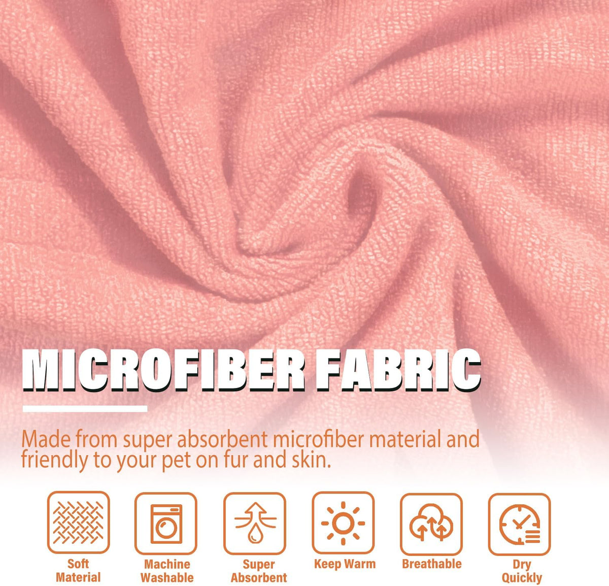 Dog Bathrobe Towel Dog Drying Coat Microfiber Absorbent Fast Drying Robes