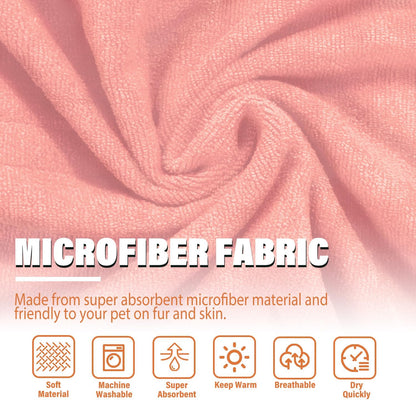 Dog Bathrobe Towel Dog Drying Coat Microfiber Absorbent Fast Drying Robes