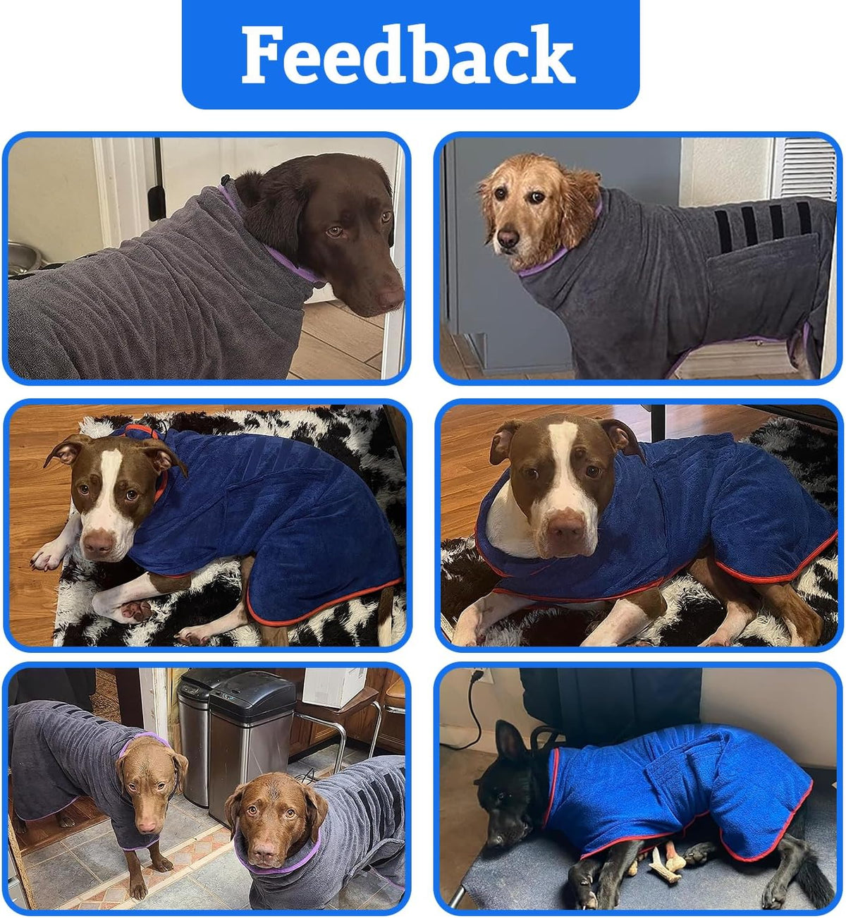 Dog Bathrobe Towel Dog Drying Coat Microfiber Absorbent Fast Drying Robes