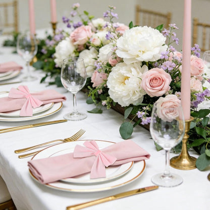 12 Pcs Pink Bow Napkin Rings,Wedding Napkin Rings,Velvet Bow Tie Napkin Ring Holders for Holiday Serviette,Birthday Anniversary Party Dinner Valentines Day Wedding Dining