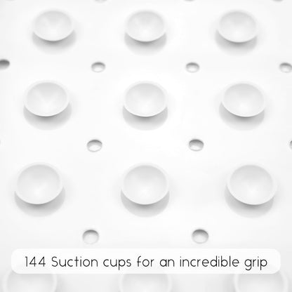 Non Slip, Bohemia Square Shower Floor Mat with Suction Cups for Adults Kids Elderly 21 X 21 Inch