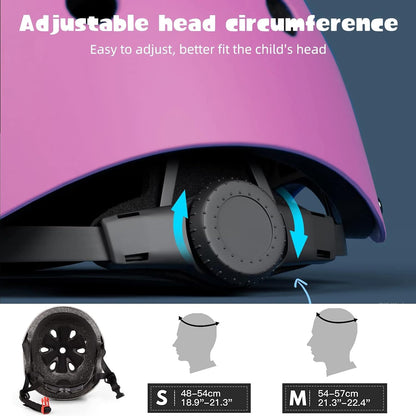Kids Helmet Set with Knee Pads Elbow Pads Wrist Guards,Adjustable Helmet for Toddler Kids&Youth,3~14yrs Girl Boy Kids Protective Gear Set for Roller Skate Scooter Inline skatings Longboard