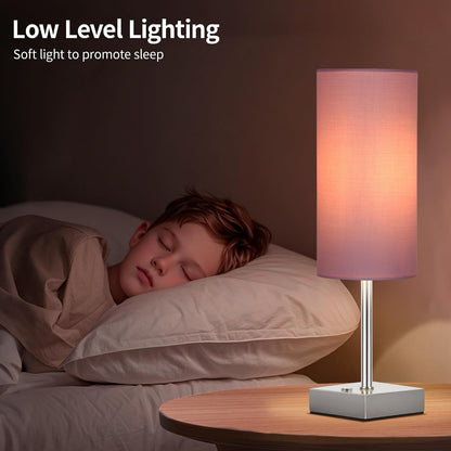 Cordless Table Lamp with Dimmable, Rechargeable 3 Modes Battery Powered Bedside Lamp, Battery Operated Lamps for Night Stand, Touch Lamp for Bedroom, Living Room, 15 Inch Pink 2PK