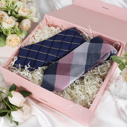 LFBOX Pink Gift Box with Ribbon Magnetic Lids 5 Pack