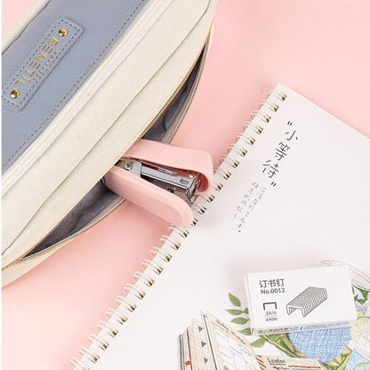 Pink Color Mini Stapler with Staples,Small Cute Stapler for Desk,Gift for Student or Office Use (Pink)