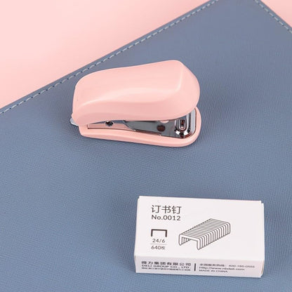 Pink Color Mini Stapler with Staples,Small Cute Stapler for Desk,Gift for Student or Office Use (Pink)