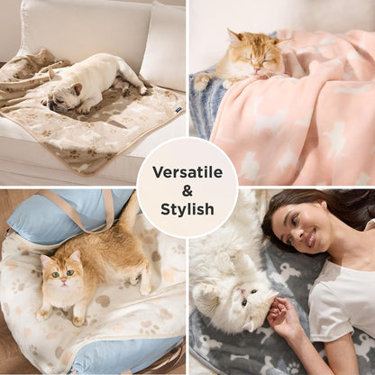 Bedsure 3-Pack Dog Blanket, Ultra-Soft Flannel Fleece Puppy Blanket with Cute Dog Prints, Machine Washable Pet Blanket for Indoor Crate Bed & Travel, Pet Throw Blanket for Small Doggy Kitten, 23x16